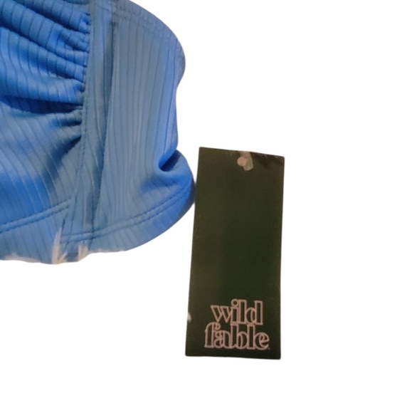 Wild Fable Ribbed Blue Bikini Top Size 14 - Picture 3 of 3